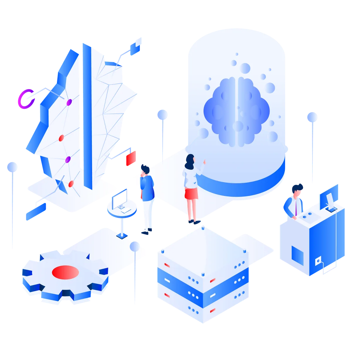 Illustration of connected devices and a cloud server